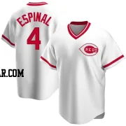 Santiago Espinal Men's Cincinnati Reds White Replica Home Cooperstown Collection Jersey