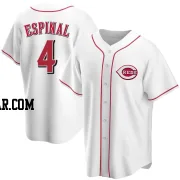 Santiago Espinal Men's Cincinnati Reds White Replica Home Jersey