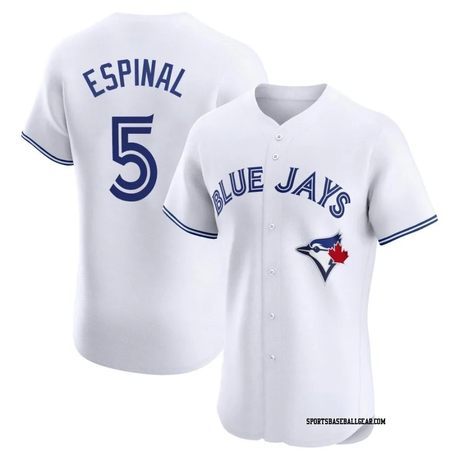 Santiago Espinal Men's Toronto Blue Jays White Elite Home Jersey