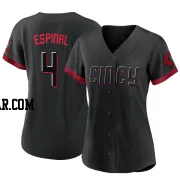 Santiago Espinal Women's Cincinnati Reds Black Authentic 2023 City Connect Jersey