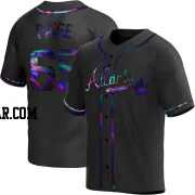 Satchel Paige Men's Atlanta Braves Black Holographic Replica Alternate Jersey