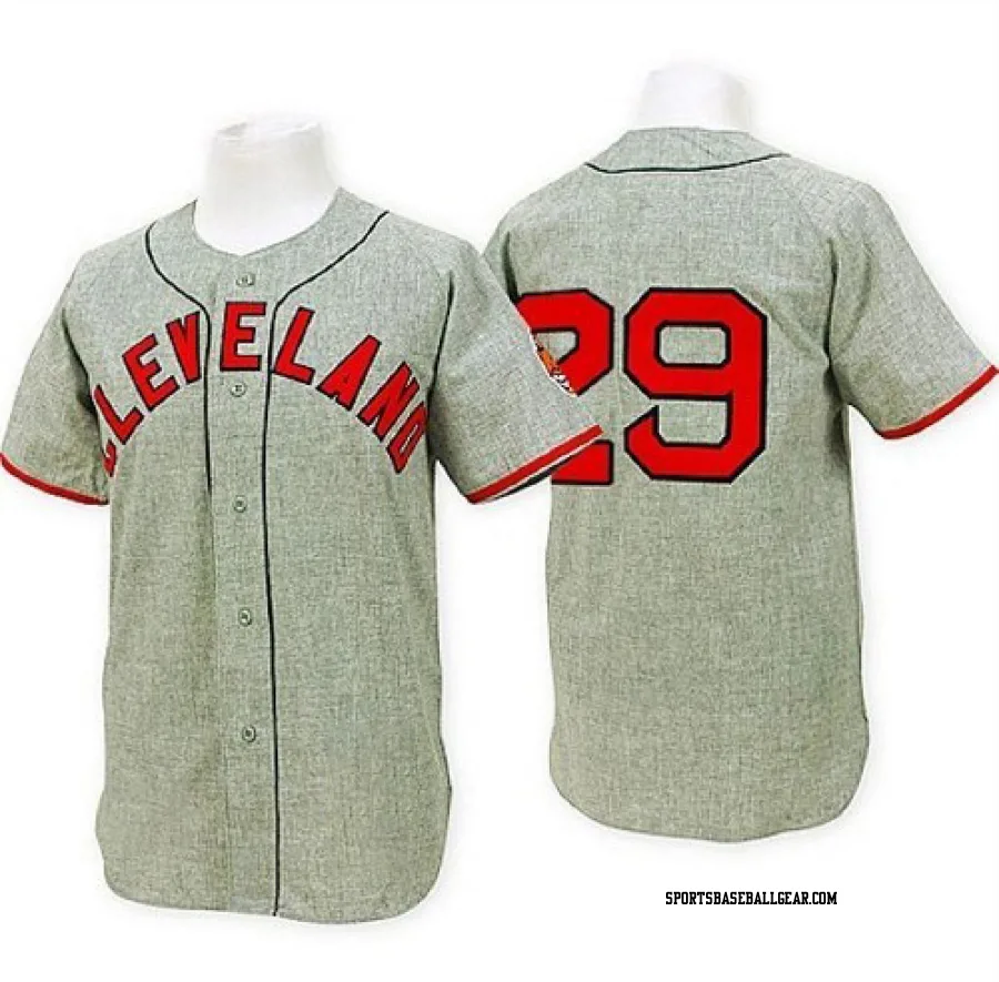 Satchel Paige Men's Cleveland Guardians Grey Authentic 1948 Throwback Jersey