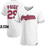 Satchel Paige Men's Cleveland Guardians White Authentic Home Jersey