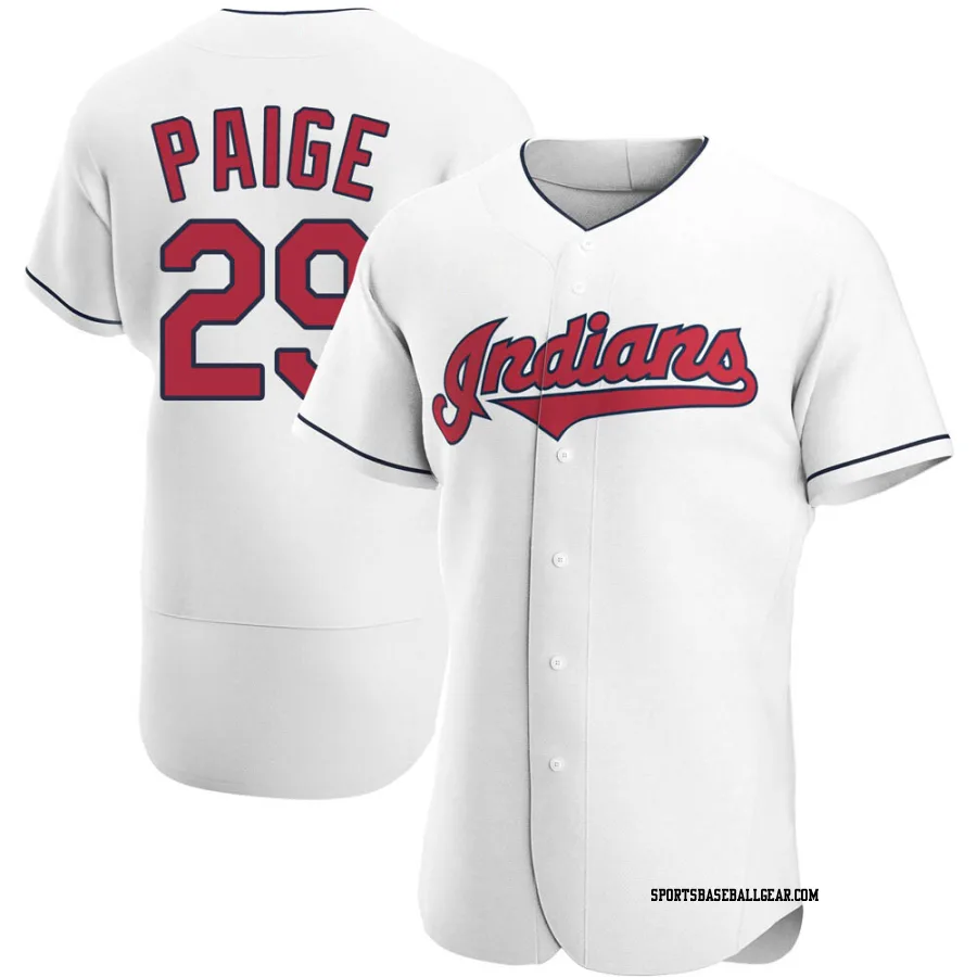 Satchel Paige Men's Cleveland Guardians White Authentic Home Jersey