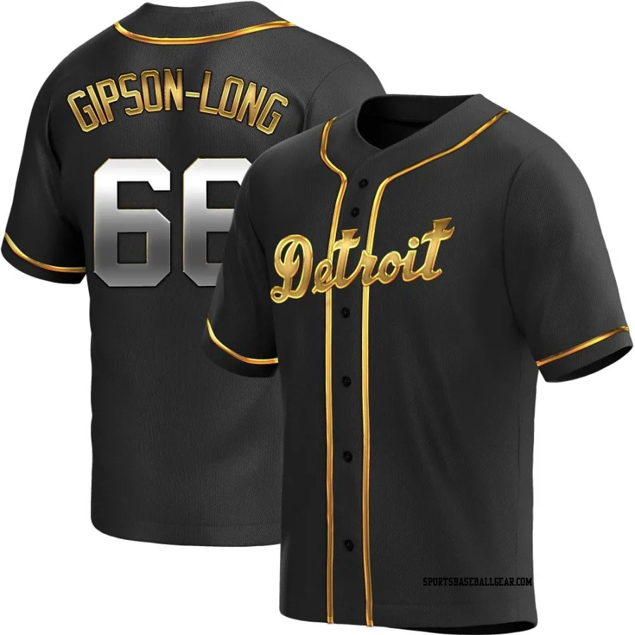 Sawyer Gipson-Long Men's Detroit Tigers Black Golden Replica Alternate Jersey