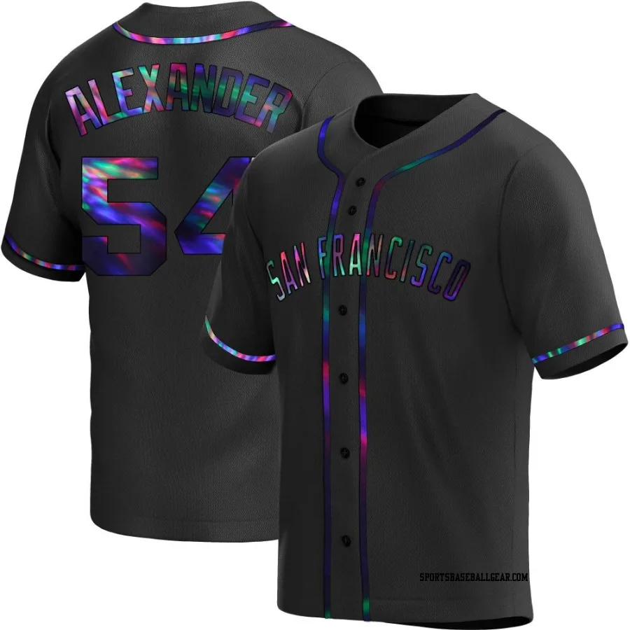 Scott Alexander Men's San Francisco Giants Black Holographic Replica Alternate Jersey