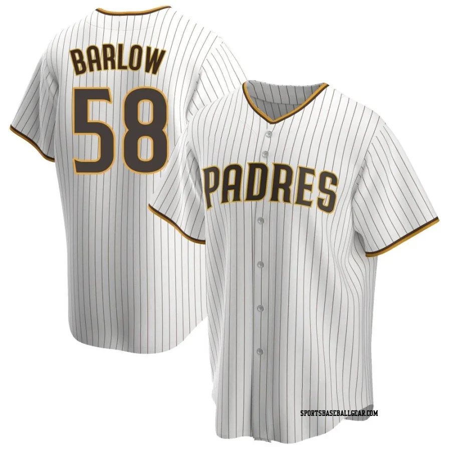 Scott Barlow Men's San Diego Padres White/Brown Replica Home Jersey