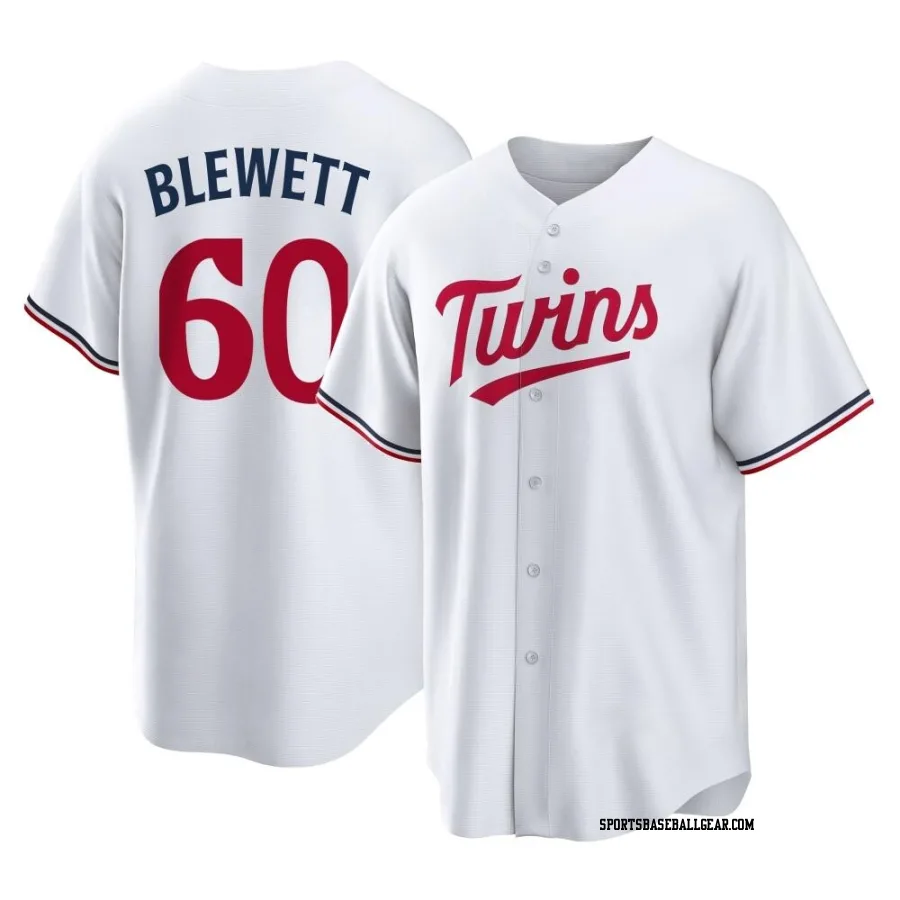 Scott Blewett Youth Minnesota Twins White Replica Home Jersey