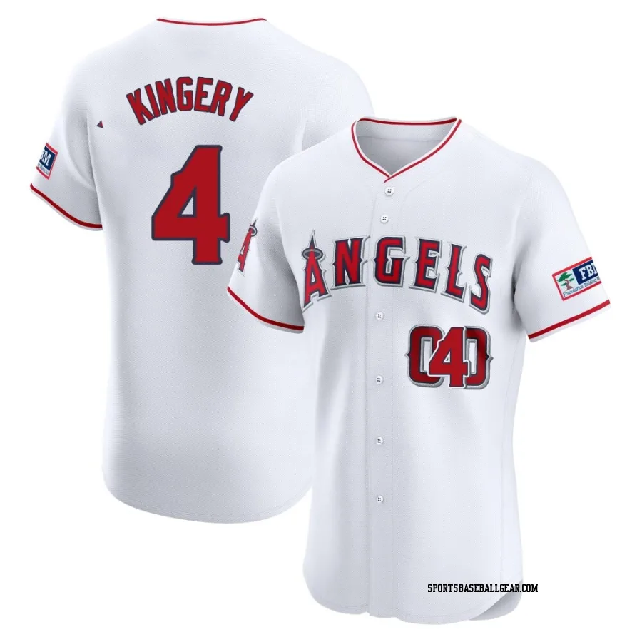 Scott Kingery Men's Los Angeles Angels White Elite Home Patch Jersey