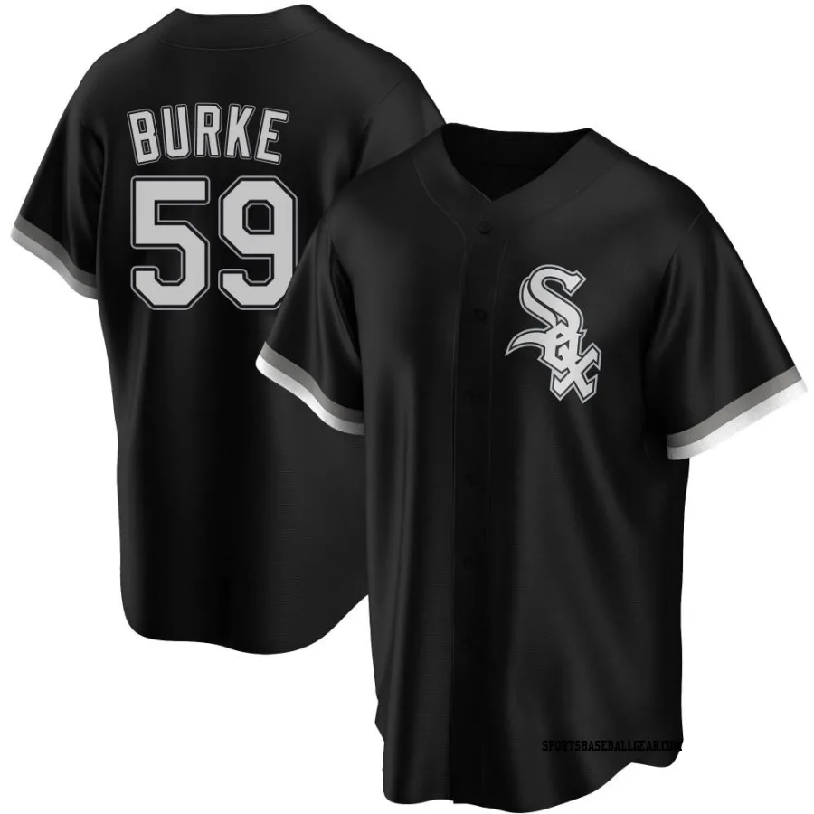 Sean Burke Men's Chicago White Sox Black Replica Alternate Jersey