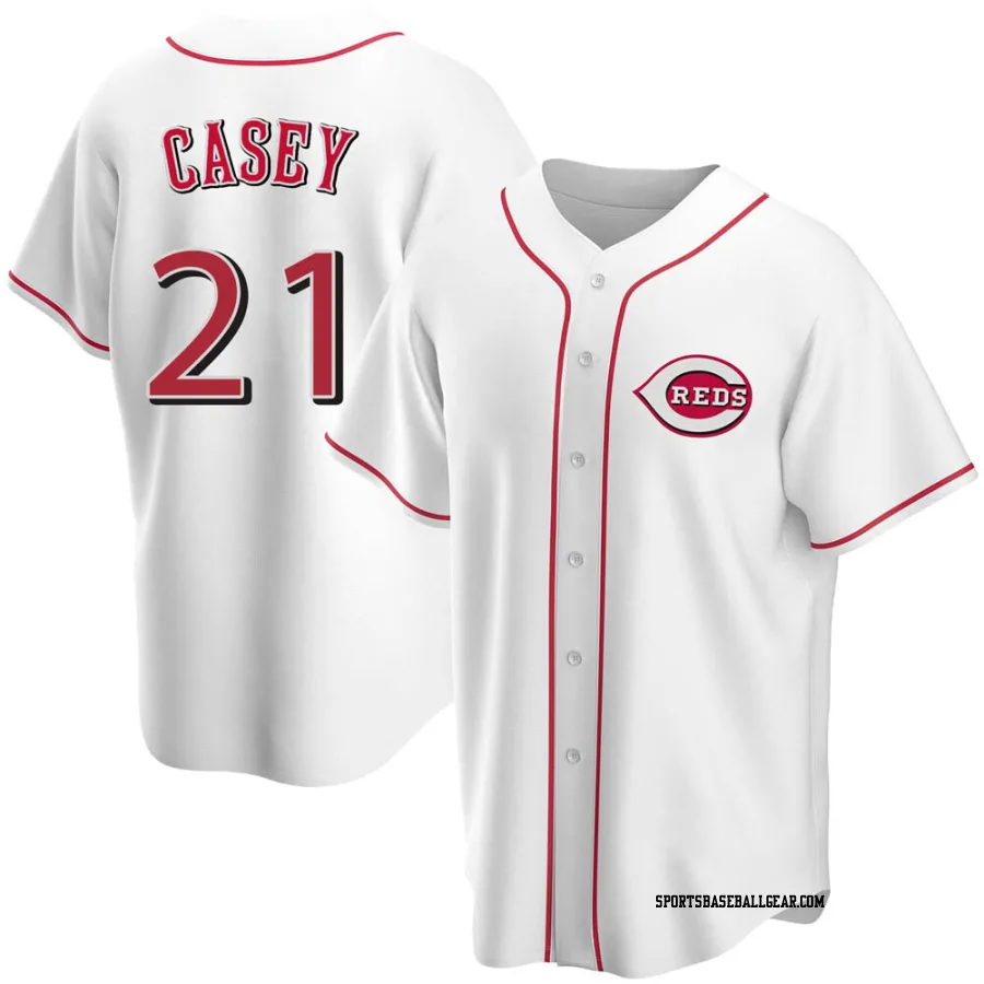 Sean Casey Men's Cincinnati Reds White Replica Home Jersey