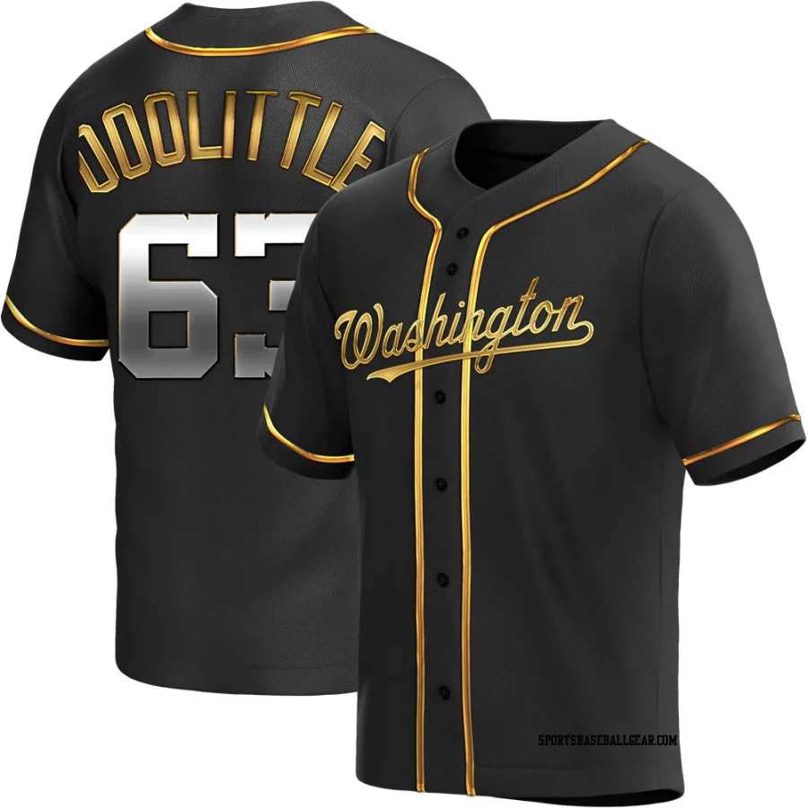 Sean Doolittle Men's Washington Nationals Black Golden Replica Alternate Jersey