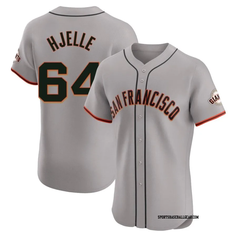 Sean Hjelle Men's San Francisco Giants Gray Elite Road Jersey