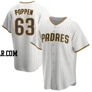 Sean Poppen Men's San Diego Padres White/Brown Replica Home Jersey