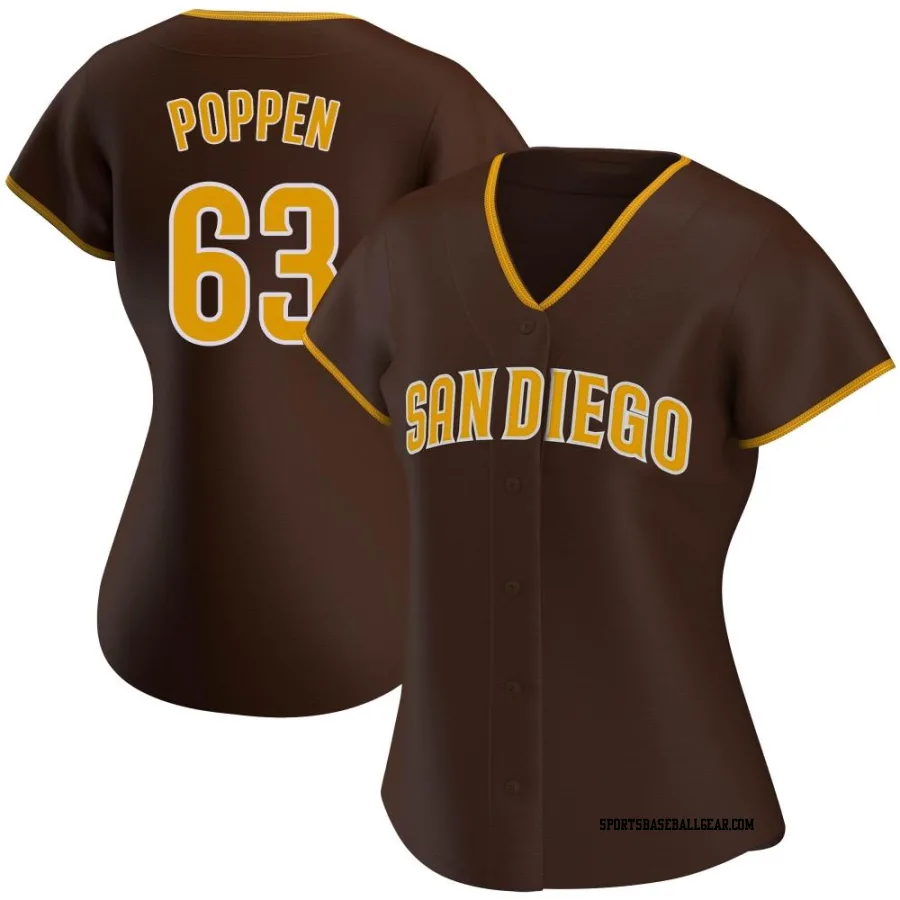 Sean Poppen Women's San Diego Padres Brown Authentic Road Jersey