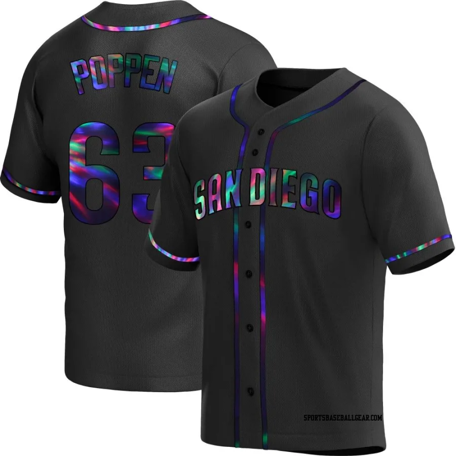 Sean Poppen Youth San Diego Padres Black Holographic Replica Alternate Jersey