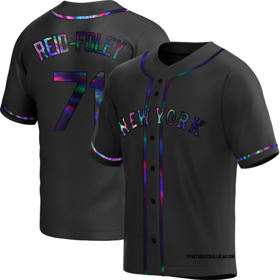 Sean Reid-Foley Men's New York Mets Black Holographic Replica Alternate Jersey