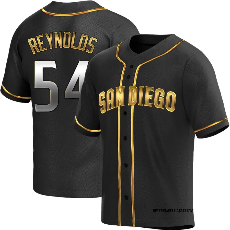 Sean Reynolds Men's San Diego Padres Black Golden Replica Alternate Jersey