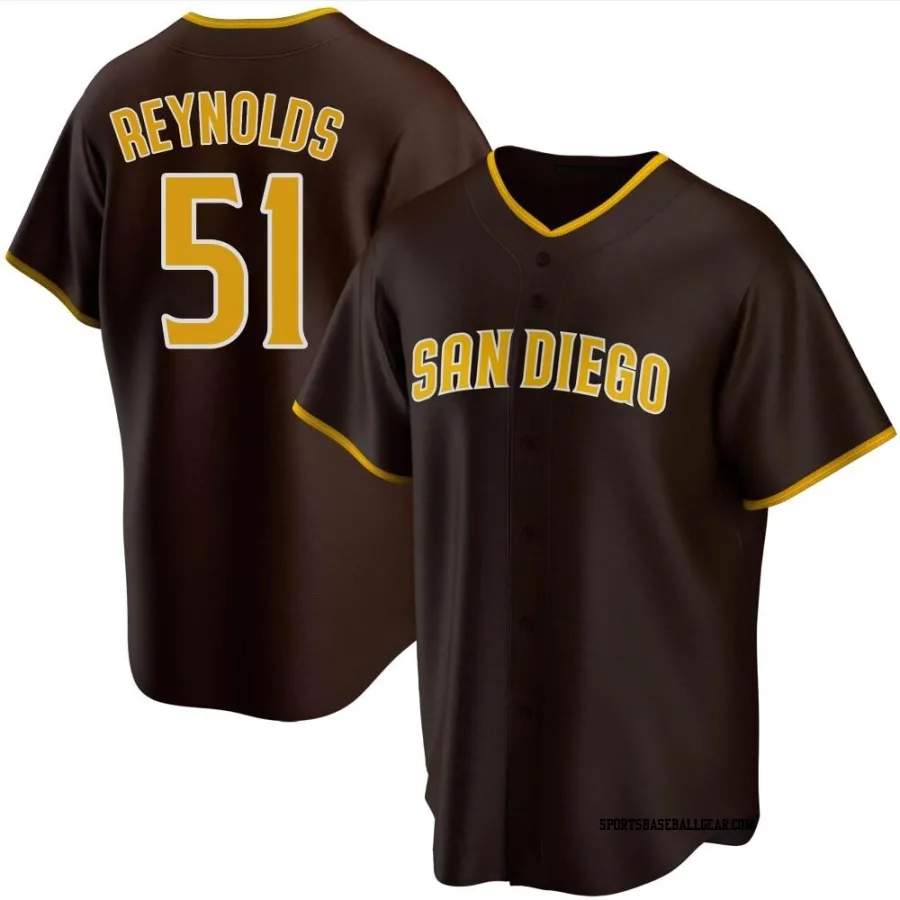 Sean Reynolds Men's San Diego Padres Brown Replica Road Jersey