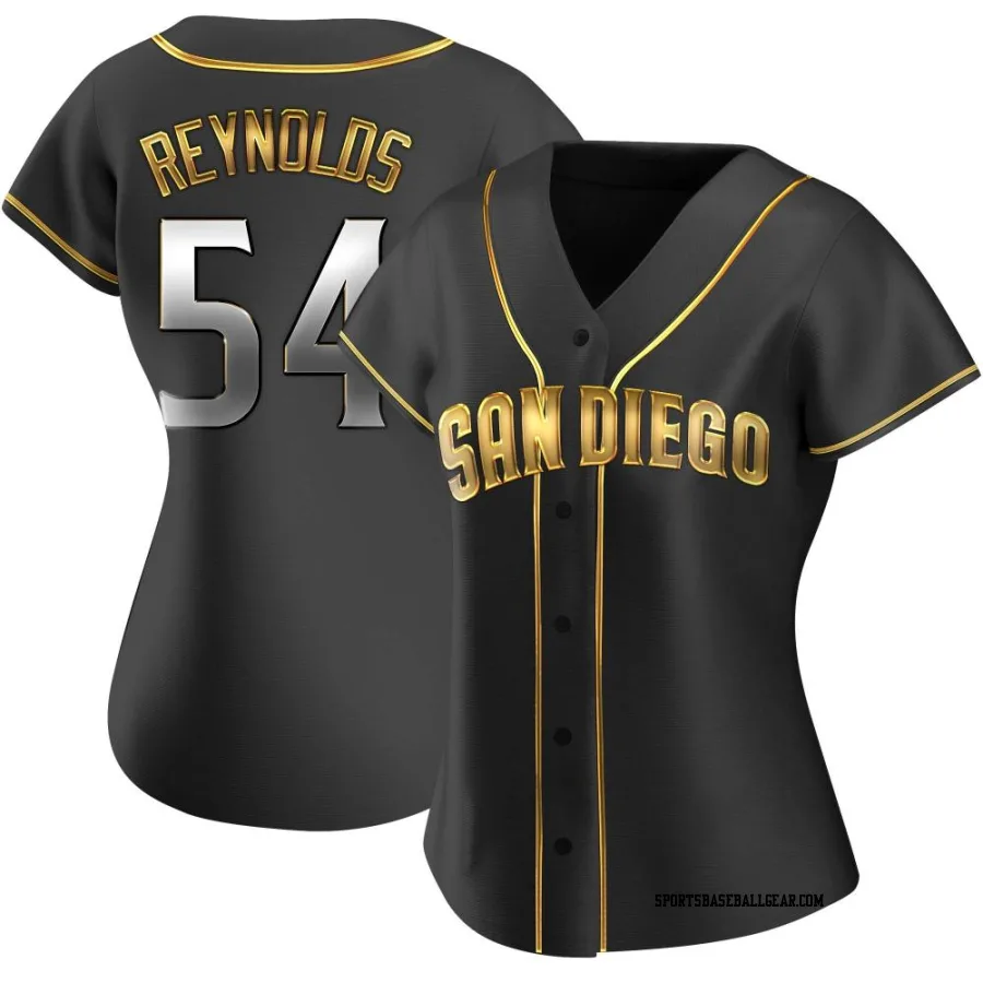 Sean Reynolds Women's San Diego Padres Black Golden Replica Alternate Jersey