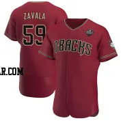 Seby Zavala Men's Arizona Diamondbacks Authentic Crimson Alternate 2023 World Series Jersey