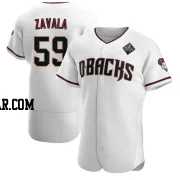 Seby Zavala Men's Arizona Diamondbacks White Authentic Crimson Home 2023 World Series Jersey