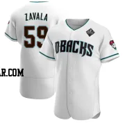 Seby Zavala Men's Arizona Diamondbacks White Authentic Teal Alternate 2023 World Series Jersey