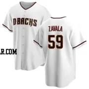 Seby Zavala Men's Arizona Diamondbacks White Replica Home Jersey