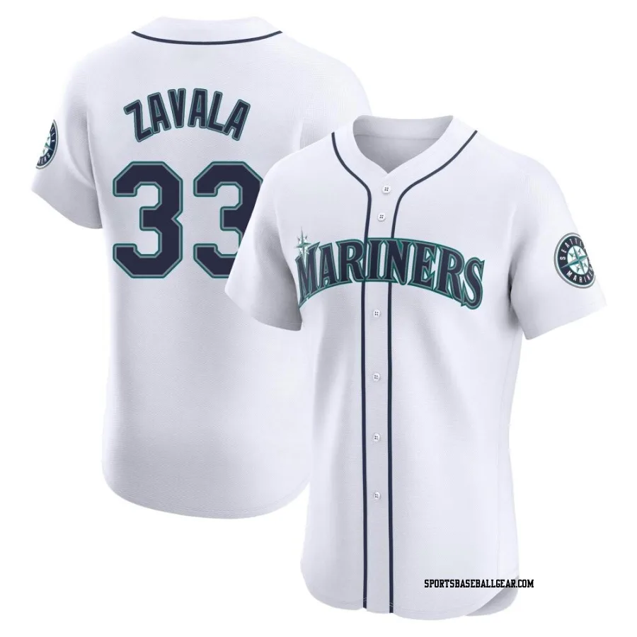 Seby Zavala Men's Seattle Mariners White Elite Home Jersey