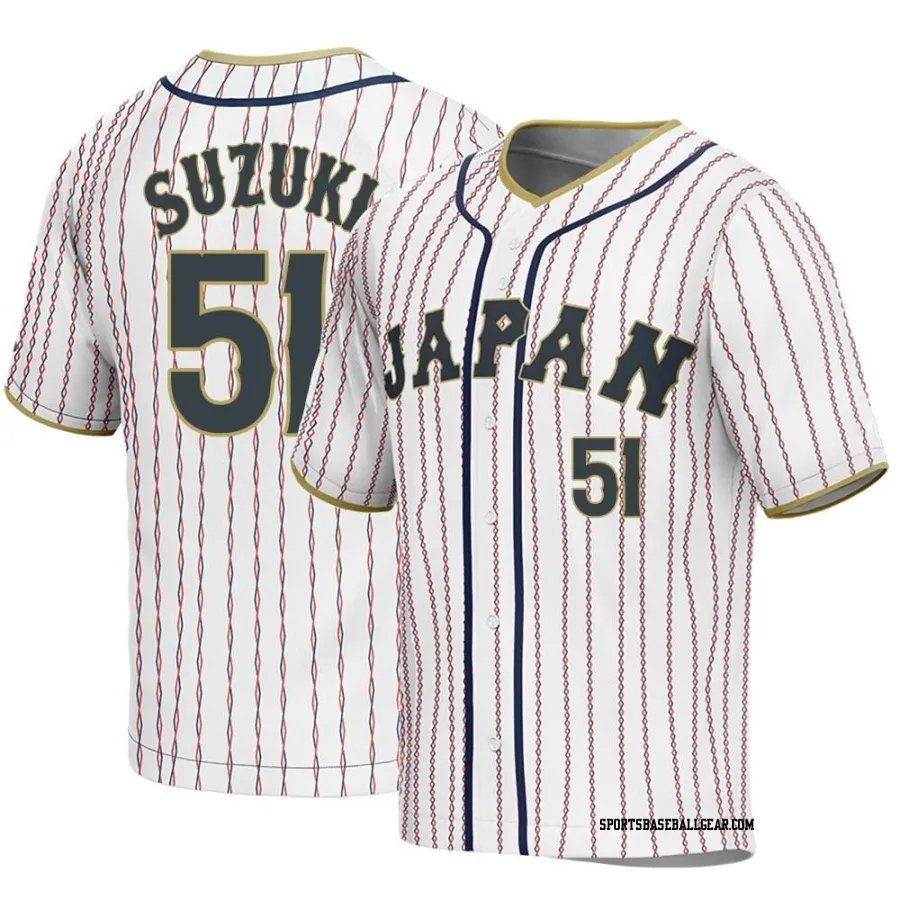 Seiya Suzuki Men's Japan Baseball White Replica 2023 World Baseball Classic Jersey