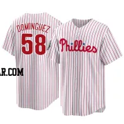 Seranthony Dominguez Men's Philadelphia Phillies White Replica 2022 World Series Home Jersey