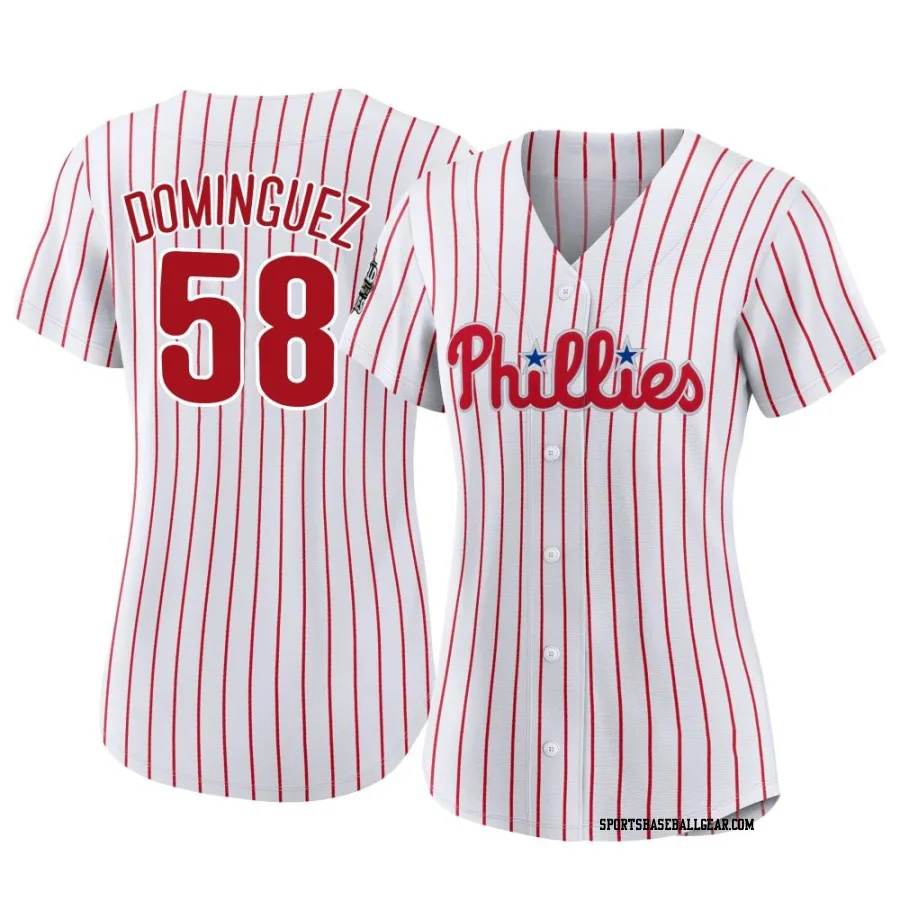 Seranthony Dominguez Women's Philadelphia Phillies White Replica 2022 World Series Home Jersey