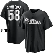 Seranthony Dominguez Youth Philadelphia Phillies Black/White Replica Jersey