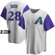 Seth Beer Men's Arizona Diamondbacks Cream/Purple Replica Alternate Cooperstown Collection Jersey