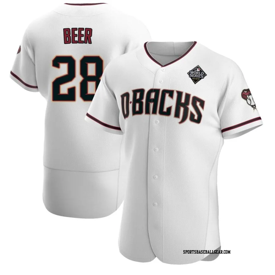 Seth Beer Men's Arizona Diamondbacks White Authentic Crimson Home 2023 World Series Jersey