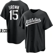 Seth Brown Men's Oakland Athletics Black/White Replica Jersey