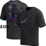 Seth Brown Youth Oakland Athletics Black Holographic Replica Alternate Jersey