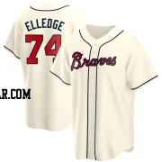 Seth Elledge Men's Atlanta Braves Cream Replica Alternate Jersey