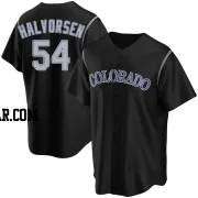 Seth Halvorsen Men's Colorado Rockies Black Replica Alternate Jersey