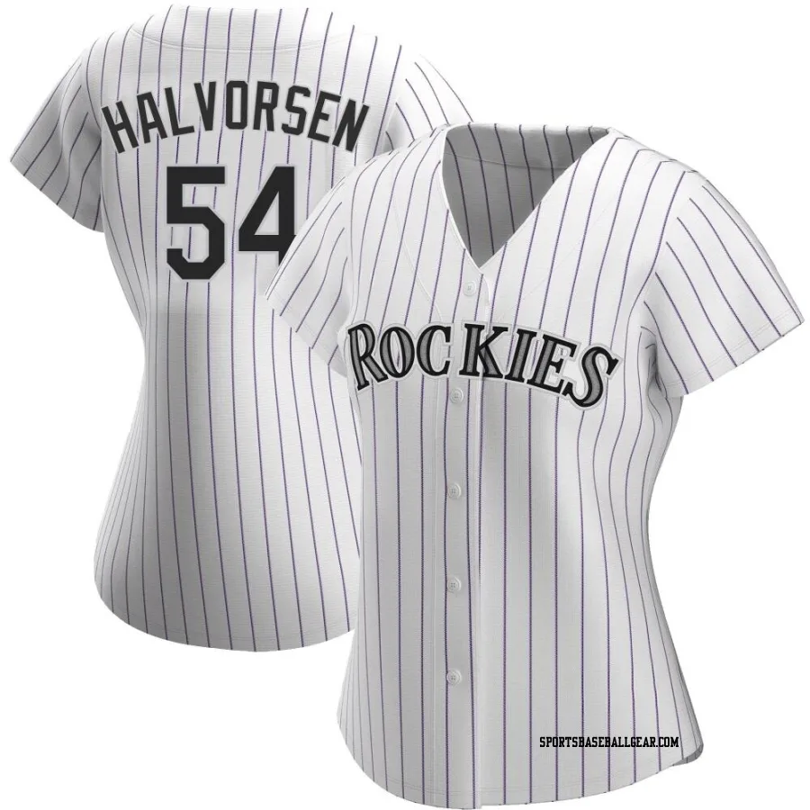 Seth Halvorsen Women's Colorado Rockies White Authentic Home Jersey