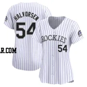 Seth Halvorsen Women's Colorado Rockies White Limited Home Jersey