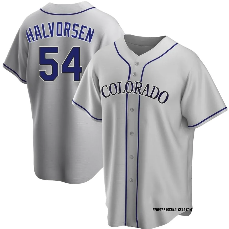 Seth Halvorsen Youth Colorado Rockies Gray Replica Road Jersey