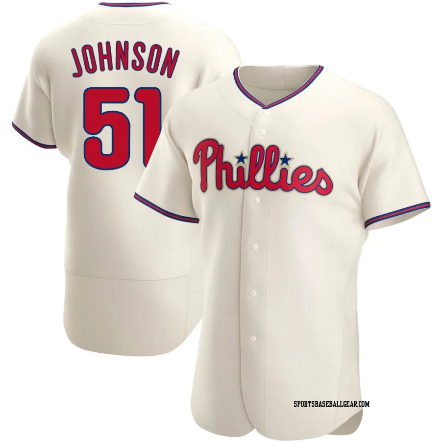 Seth Johnson Men's Philadelphia Phillies Cream Authentic Alternate Jersey