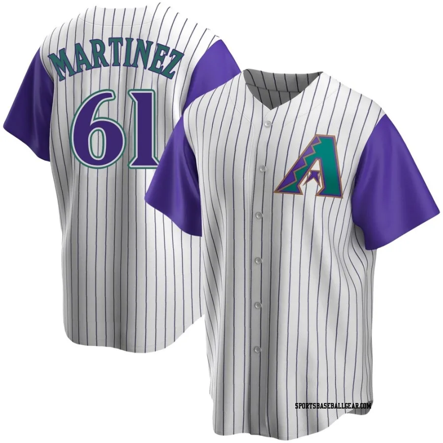 Seth Martinez Men's Arizona Diamondbacks Cream/Purple Replica Alternate Cooperstown Collection Jersey