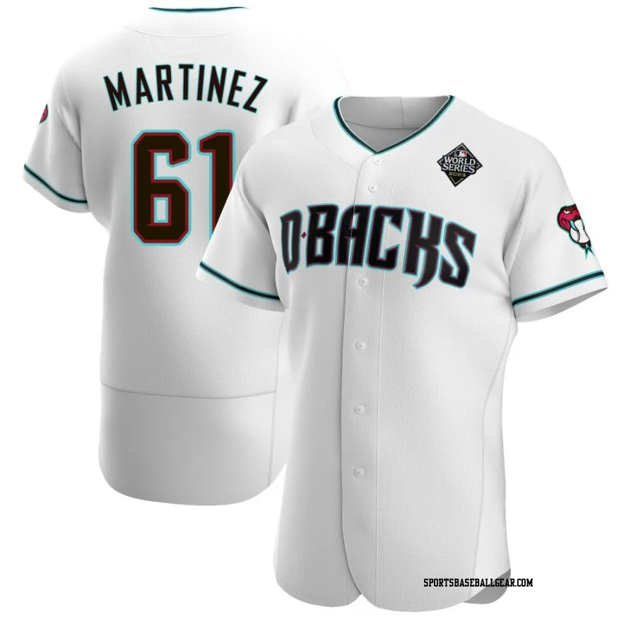 Seth Martinez Men's Arizona Diamondbacks White Authentic Teal Alternate 2023 World Series Jersey