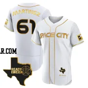 Seth Martinez Men's Houston Astros White/Gold Authentic 2023 Space City Ready 2 Reign Flex Base Jersey