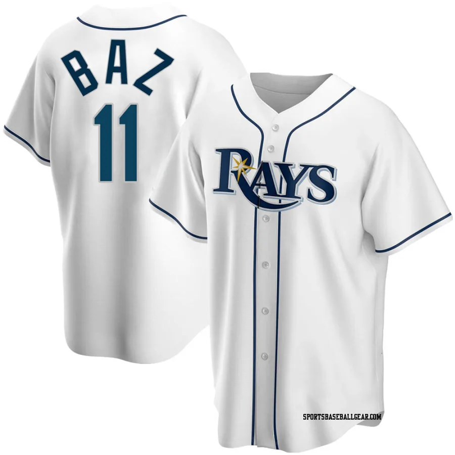 Shane Baz Youth Tampa Bay Rays White Replica Home Jersey