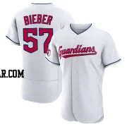 Shane Bieber Men's Cleveland Guardians White Authentic Home Jersey