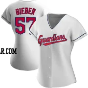 Shane Bieber Women's Cleveland Guardians White Authentic Home Jersey