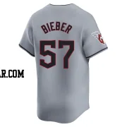 Shane Bieber Youth Cleveland Guardians Gray Limited Road Jersey